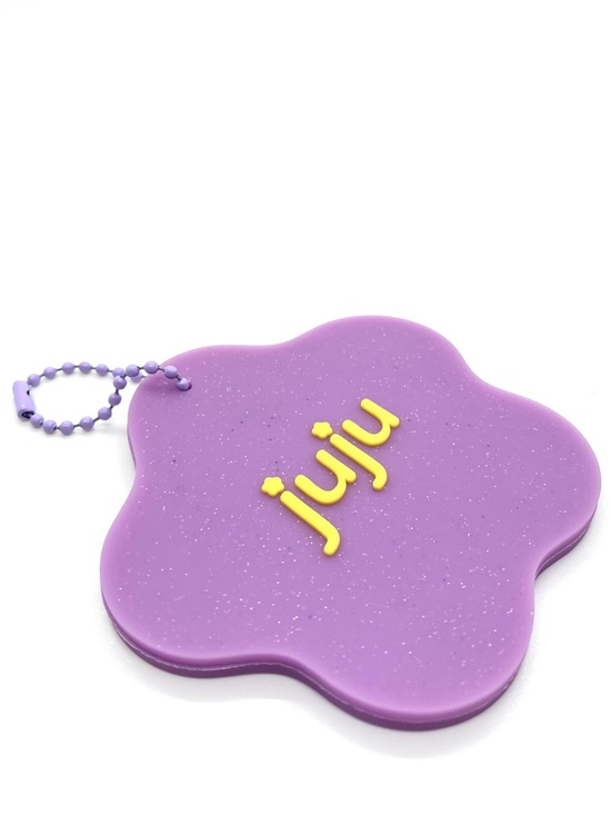 JuJu Accessories - CJ Hendry JuJu Sparkly Purple Flower Silicone Bag Charm Keychain from Juju World